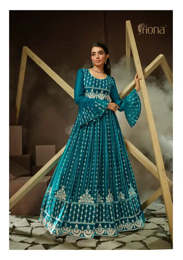 Fiona Falak Real Georgette Wholesale Readymade Designer Suit Catalog — Wholesale Salwar Suits, MPA wholesale from Surat - Gallery Image 4