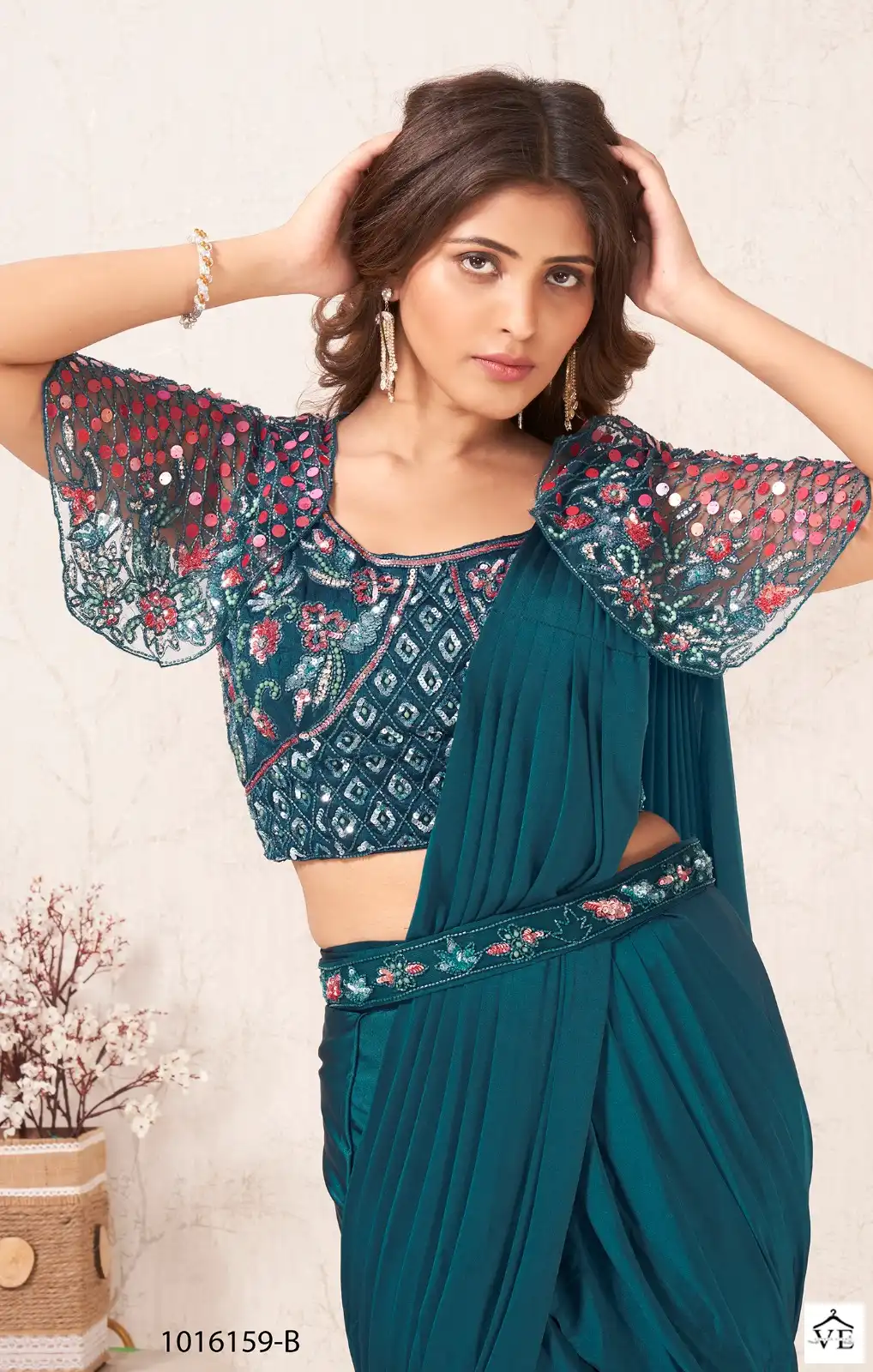Amoha 1015950 Premium Imported Fabric Wholesale Readymade Saree Catalog — Wholesale Sarees, MPA wholesale from Surat - Gallery Image 3