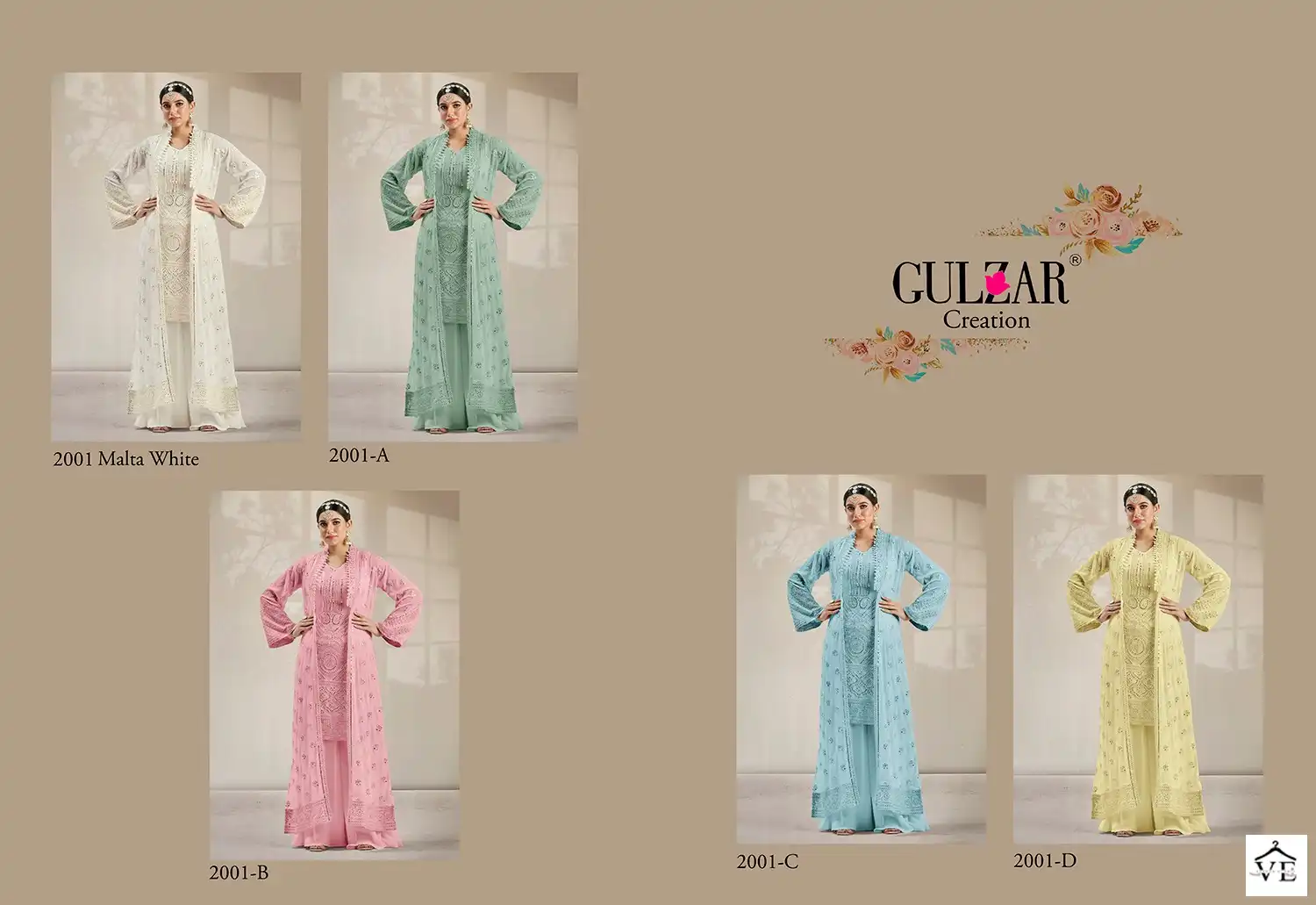 Gulzar 2001 Colours Georgette Wholesale Readymade Suit Catalog — Wholesale Salwar Suits, MPA wholesale from Surat — view 7