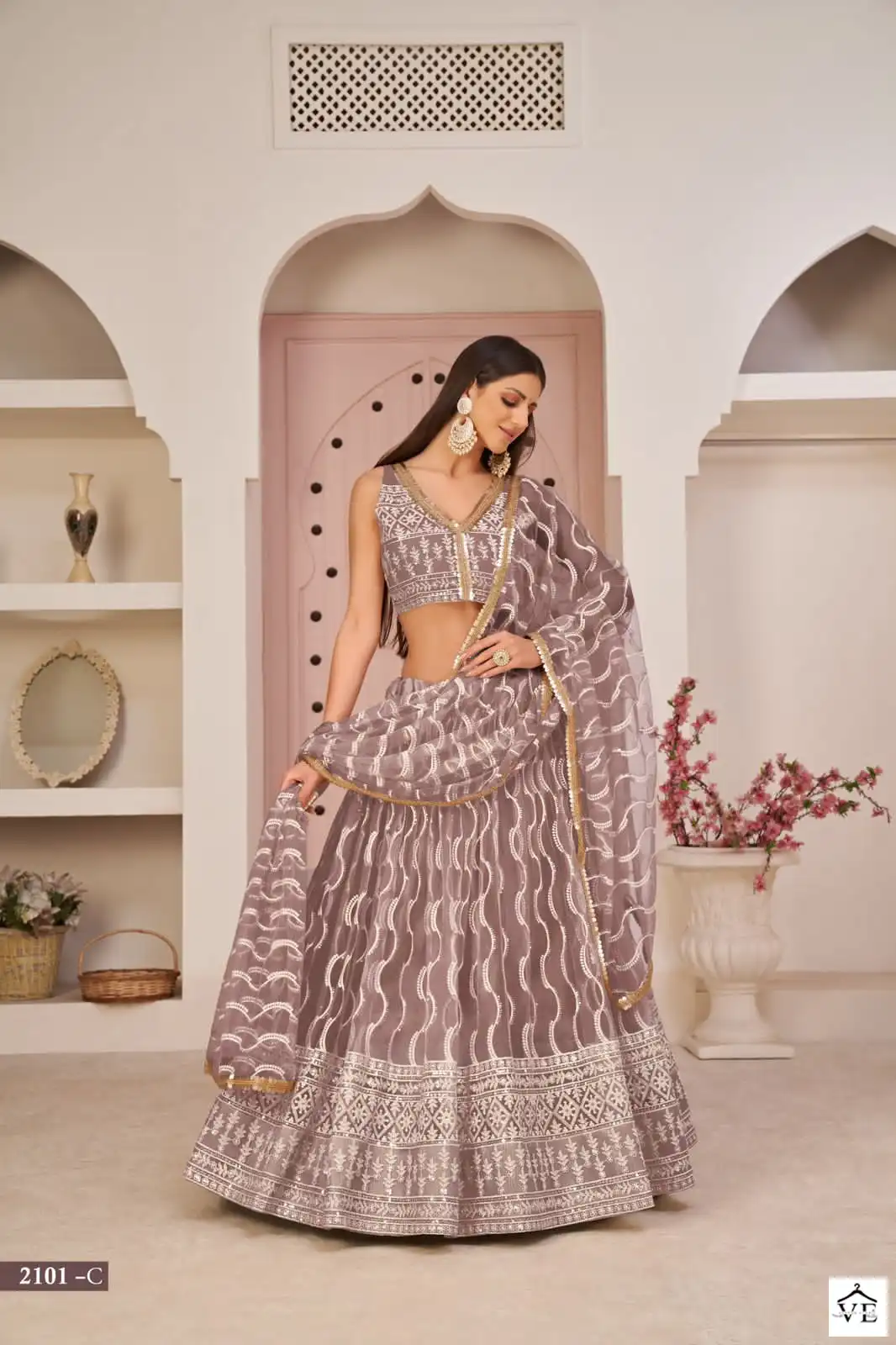 Narayani Fashion 2101 Butterfly Net Wholesale Lehenga Catalog — Wholesale Lehenga, MPA wholesale from Surat - Gallery Image 3
