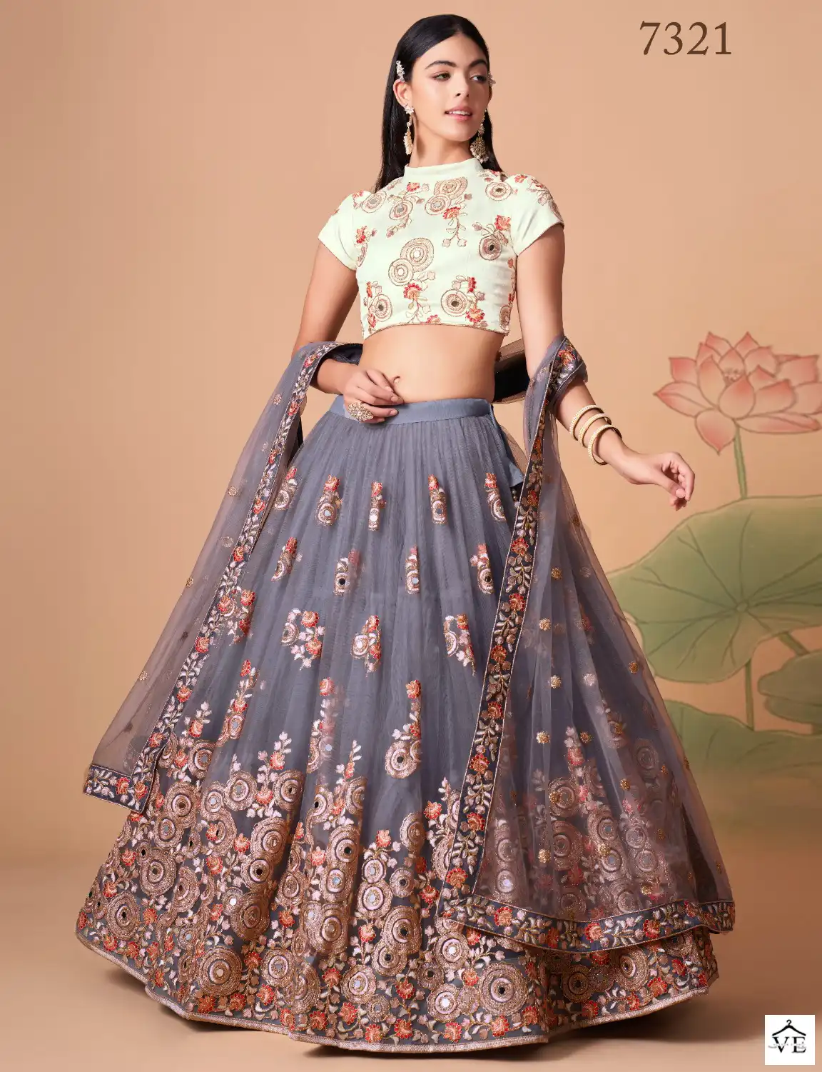 Zeel 7321 Butterfly Net Wholesale Lehenga — Wholesale Lehenga, MPA wholesale from Surat — view 1