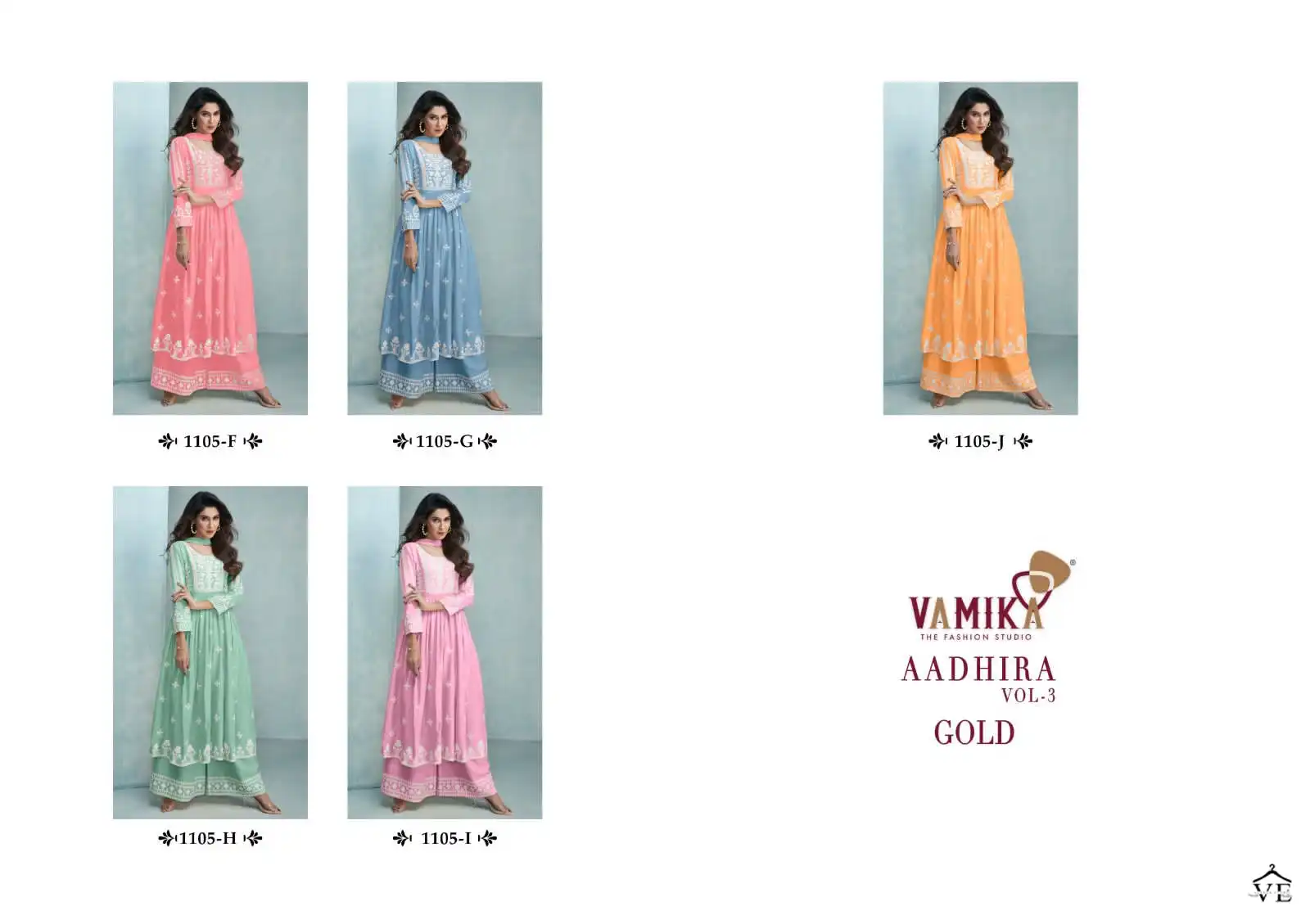 Vamika Aadhira Vol-3 Gold Pure Rayon Viscose Wholesale Readymade Suits Catalog — Wholesale Salwar Suits, MPA wholesale from Surat — view 6