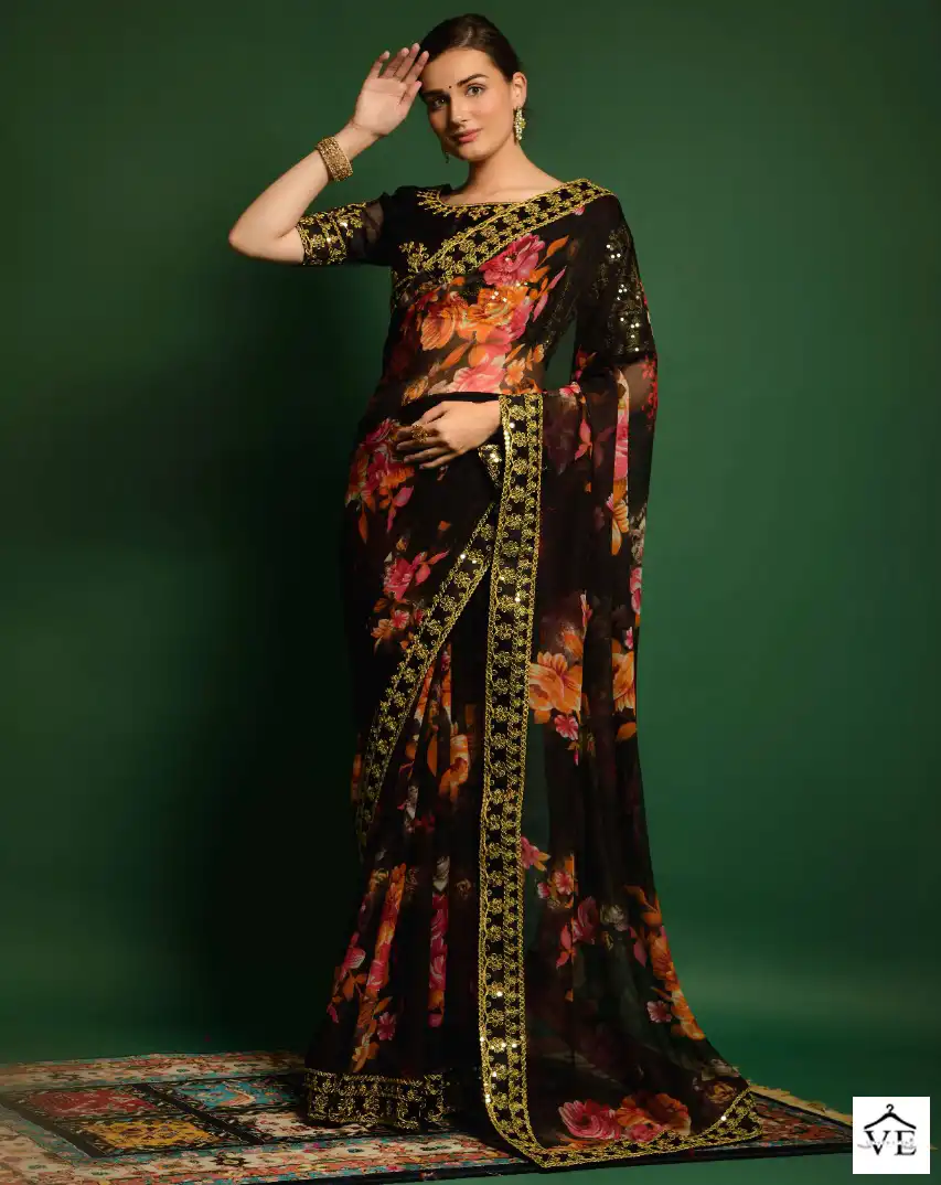 Vardan Ethnic Aashima Georgette Wholesale Saree Catalog — Wholesale Sarees, MPA wholesale from Surat — view 1