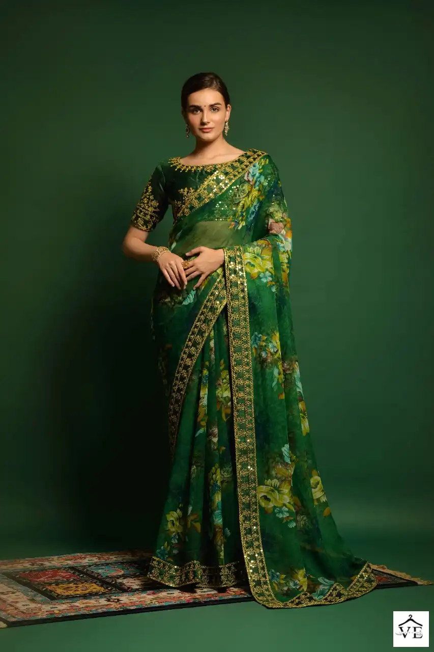 Vardan Ethnic Aashima Georgette Wholesale Saree Catalog — Wholesale Sarees, MPA wholesale from Surat - Gallery Image 2