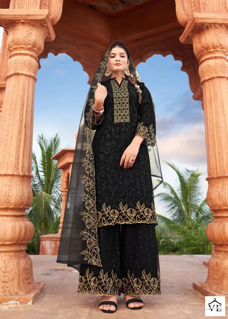 Seven Threads Aashiyana Pure Net Wholesale Salwar Suit Catalog — Wholesale Salwar Suits, MPA wholesale from Surat - Gallery Image 4