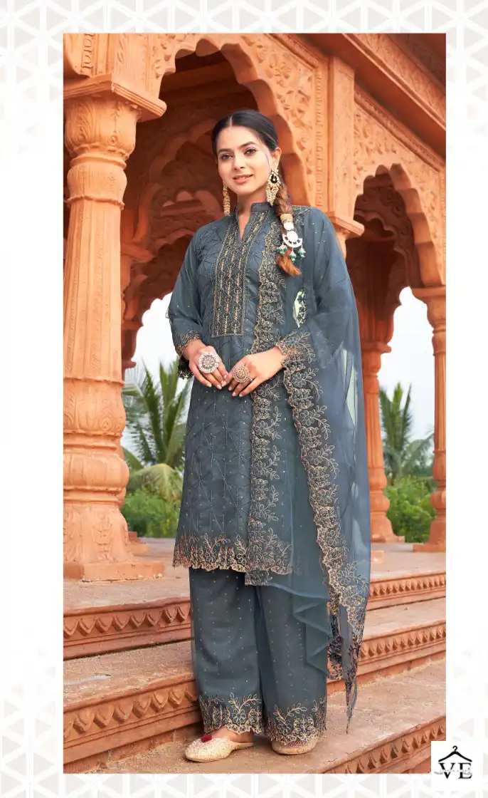 Seven Threads Aashiyana Pure Net Wholesale Salwar Suit Catalog — Wholesale Salwar Suits, MPA wholesale from Surat - Gallery Image 5