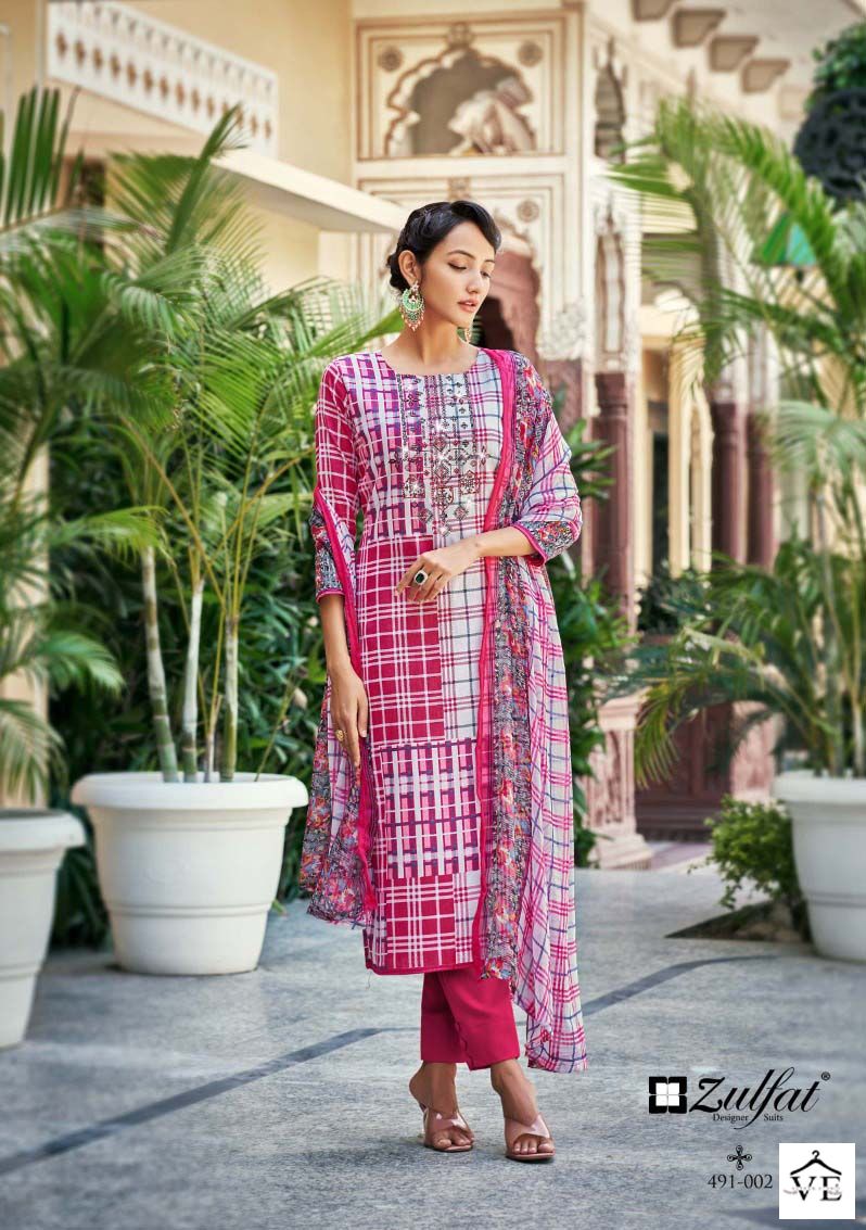 Zulfat Designer Adaa Jam Cotton Wholesale Pakistani Salwar Suit Catalog — Wholesale Salwar Suits, MPA wholesale from Surat - Gallery Image 3