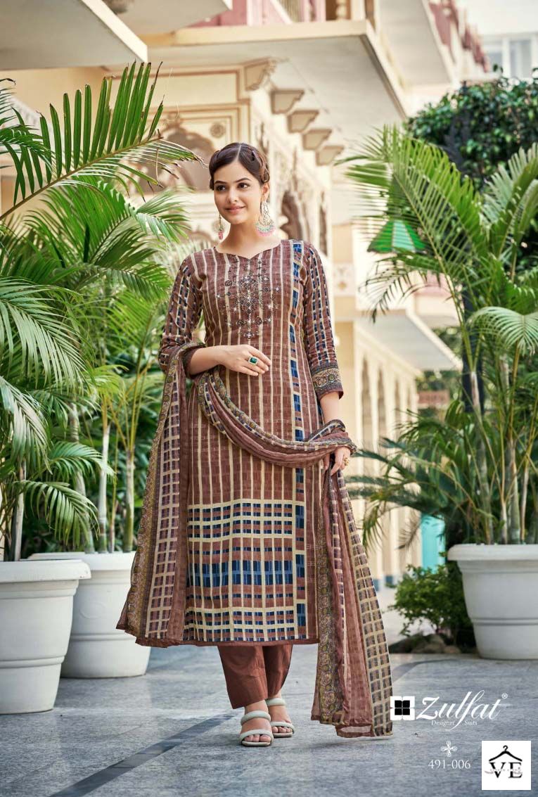 Zulfat Designer Adaa Jam Cotton Wholesale Pakistani Salwar Suit Catalog — Wholesale Salwar Suits, MPA wholesale from Surat - Gallery Image 5