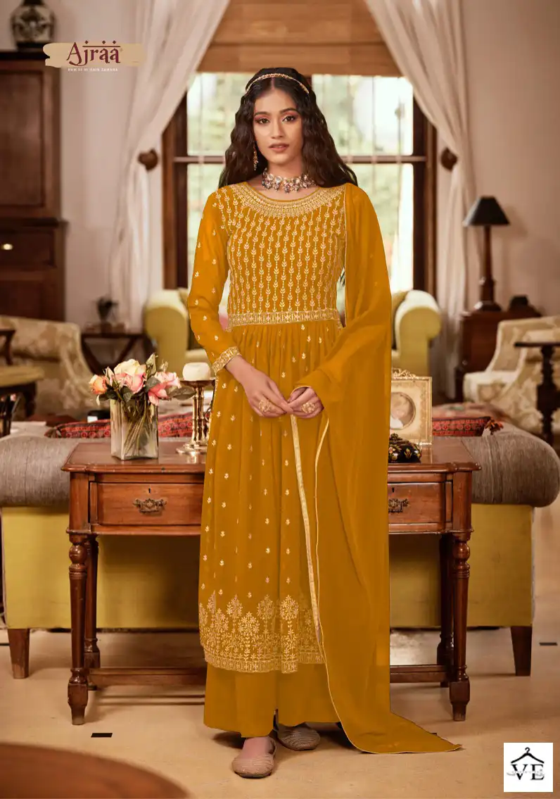 Ajraa Hiva 5 Real Georgette Wholesale Designer Readymade Suit Catalog — Wholesale Salwar Suits, MPA wholesale from Surat - Gallery Image 4