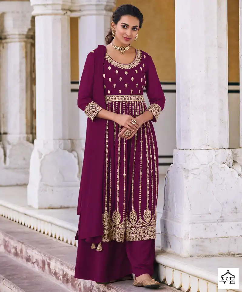Ajraa Hiva - 6 Real Georgette Wholesale Readymade Suits Catalog — Wholesale Salwar Suits, MPA wholesale from Surat — view 1