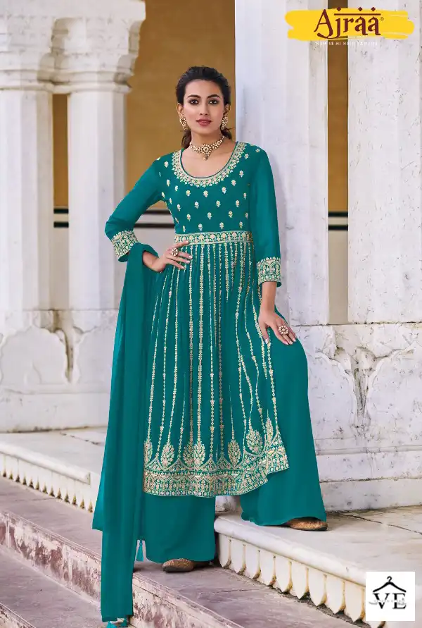 Ajraa Hiva - 6 Real Georgette Wholesale Readymade Suits Catalog — Wholesale Salwar Suits, MPA wholesale from Surat - Gallery Image 2