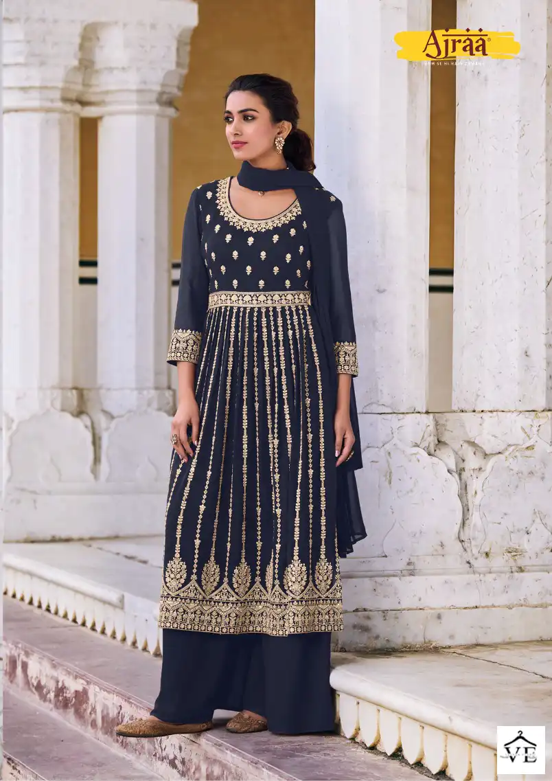 Ajraa Hiva - 6 Real Georgette Wholesale Readymade Suits Catalog — Wholesale Salwar Suits, MPA wholesale from Surat - Gallery Image 3