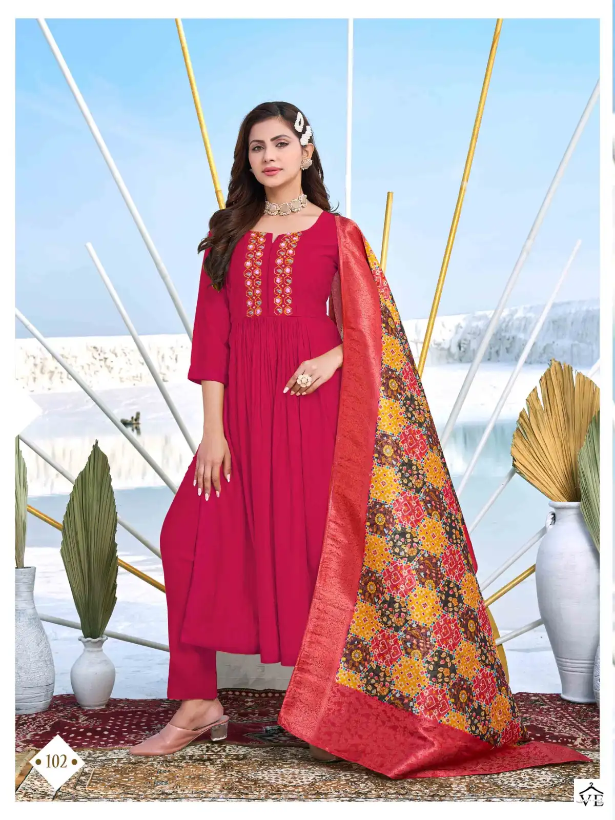 Amara Fashion Mustard Roman Silk Wholesale Readymade Suits Catalog — Wholesale Salwar Suits, MPA wholesale from Surat — view 2