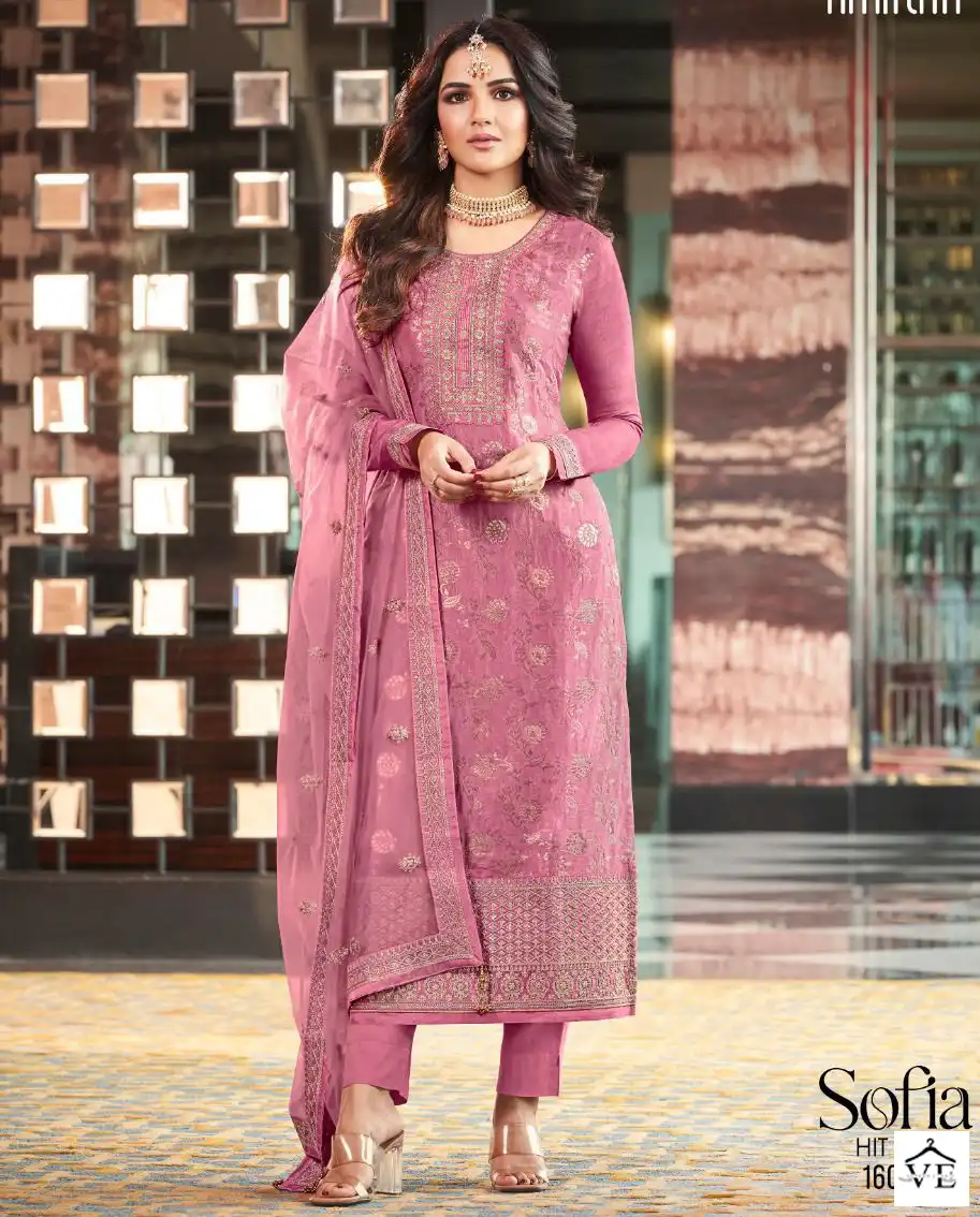 Amirah Sofia Pure Viscose Dola Jacquard Wholesale Designer Suits Catalog — Wholesale Salwar Suits, MPA wholesale from Surat — view 1