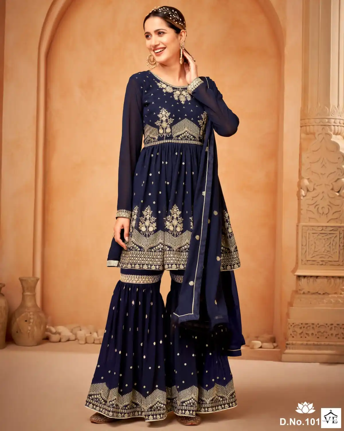 Anjubaa Vol 12 Faux Georgette Wholesale Designer Suit Catalog — Wholesale Salwar Suits, MPA wholesale from Surat — view 1
