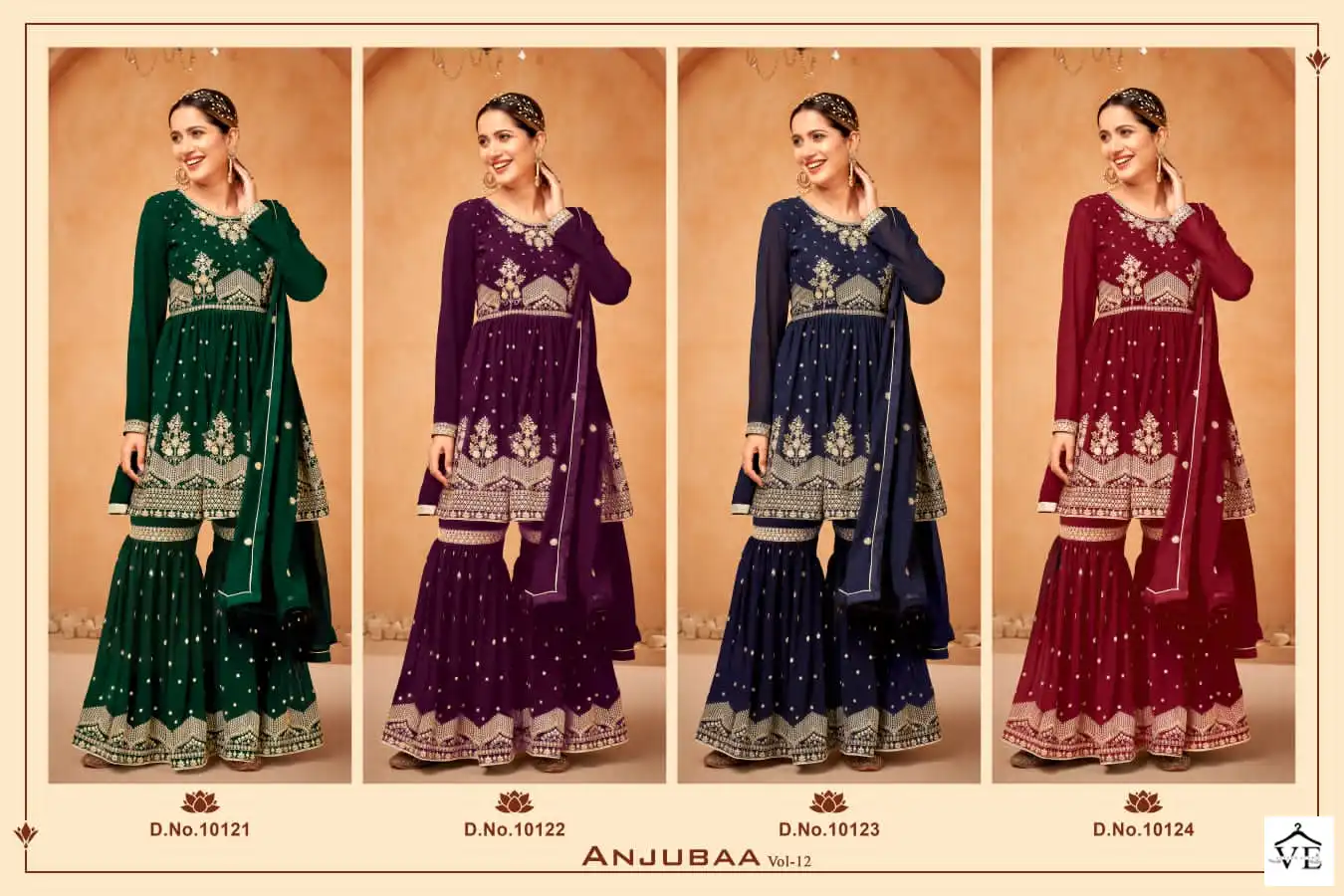 Anjubaa Vol 12 Faux Georgette Wholesale Designer Suit Catalog — Wholesale Salwar Suits, MPA wholesale from Surat — view 5