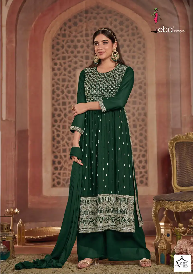 Eba Lifestyle Ariana Blooming Georgette Wholesale Nyra Cut Salwar Suit Catalog — Wholesale Salwar Suits, Eba Lifestyle wholesale from Surat - Gallery Image 4