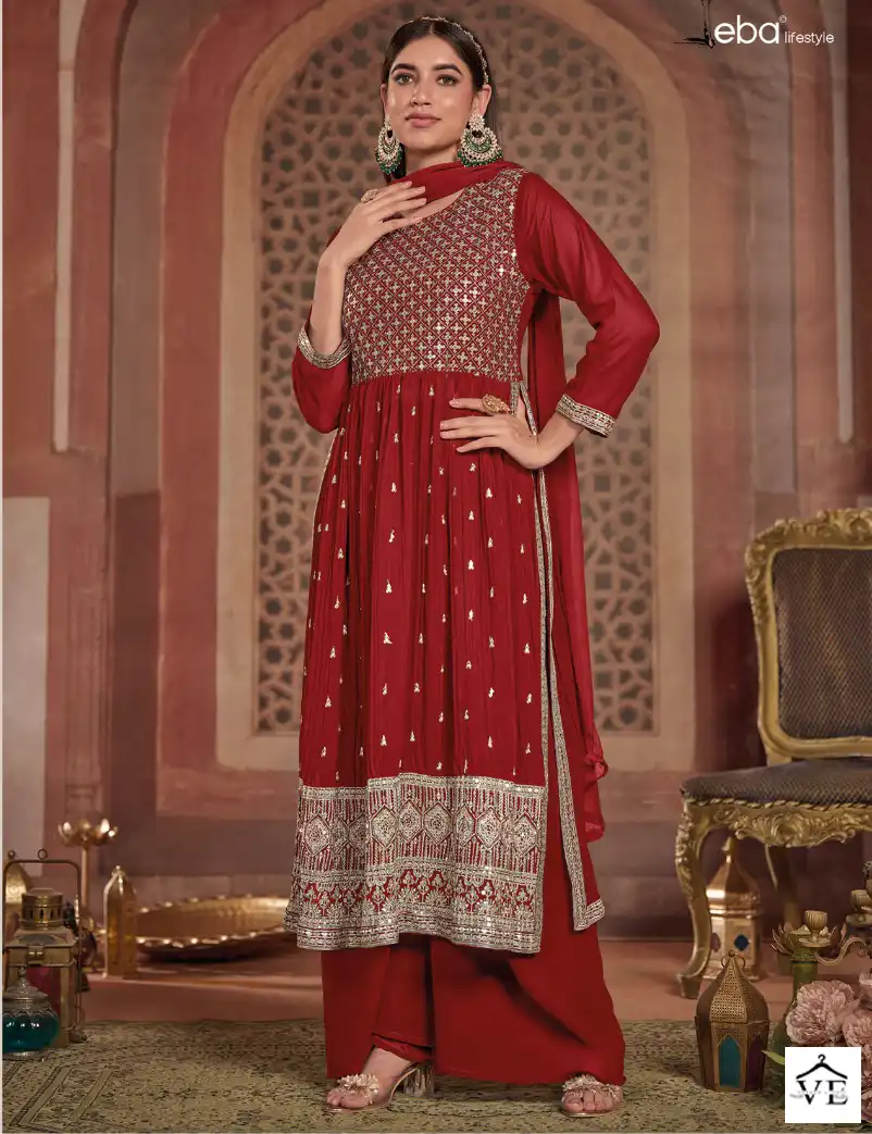 Eba Lifestyle Ariana Blooming Georgette Wholesale Nyra Cut Salwar Suit Catalog — Wholesale Salwar Suits, Eba Lifestyle wholesale from Surat — view 1