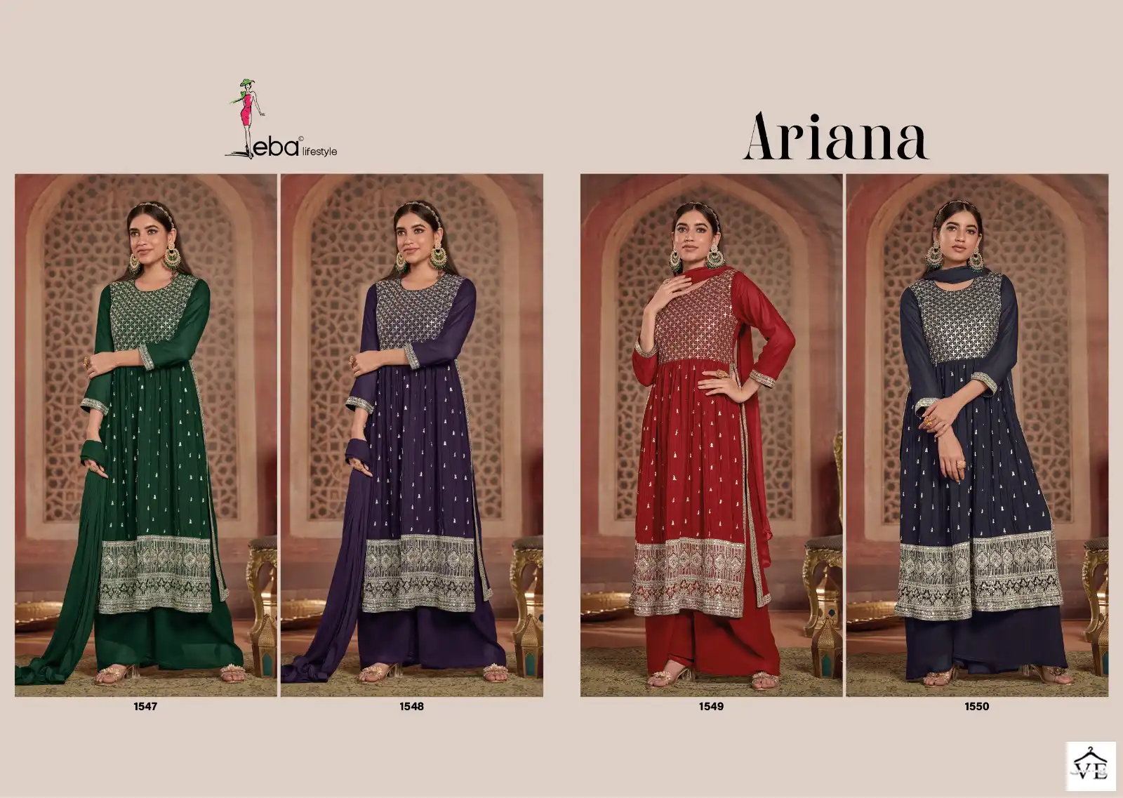 Eba Lifestyle Ariana Blooming Georgette Wholesale Nyra Cut Salwar Suit Catalog — Wholesale Salwar Suits, Eba Lifestyle wholesale from Surat — view 5