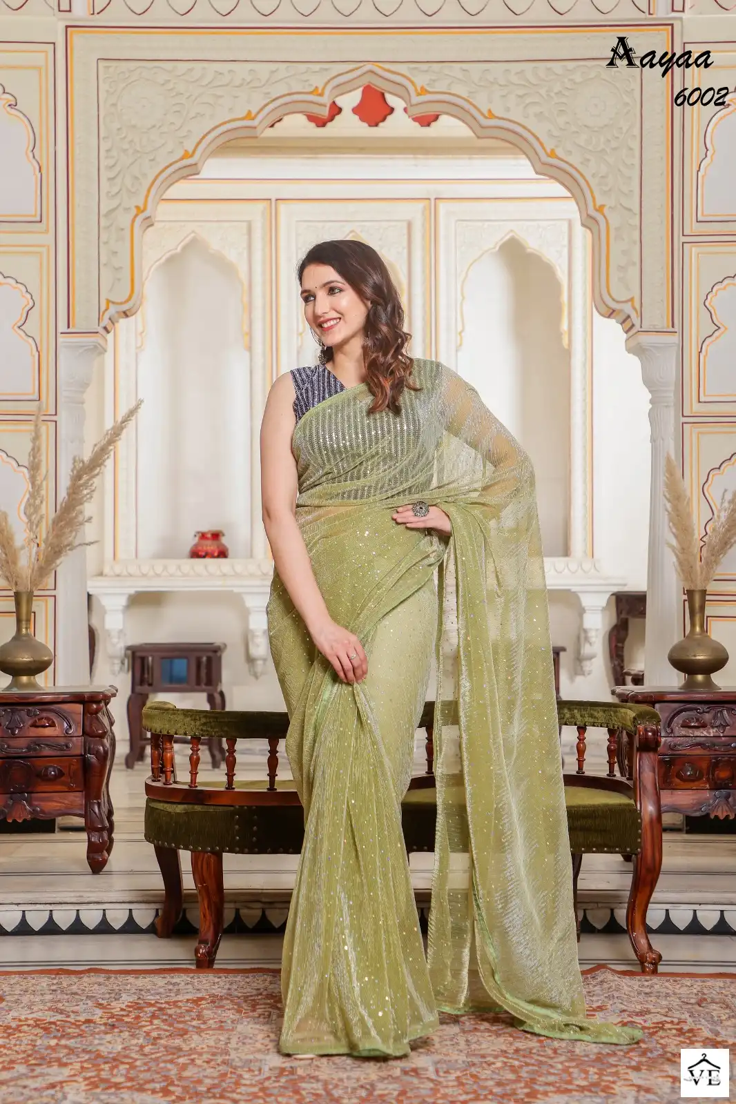 Aayaa Aaradhna Vol 6 Heavy Natting Fabric Wholesale Saree Catalog — Wholesale Sarees, MPA wholesale from Surat — view 5
