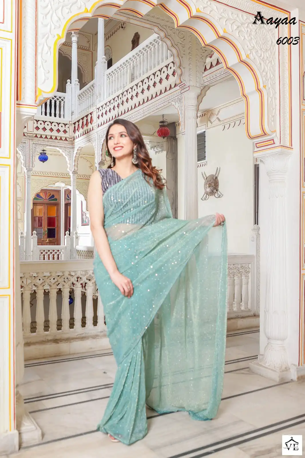 Aayaa Aaradhna Vol 6 Heavy Natting Fabric Wholesale Saree Catalog — Wholesale Sarees, MPA wholesale from Surat - Gallery Image 2