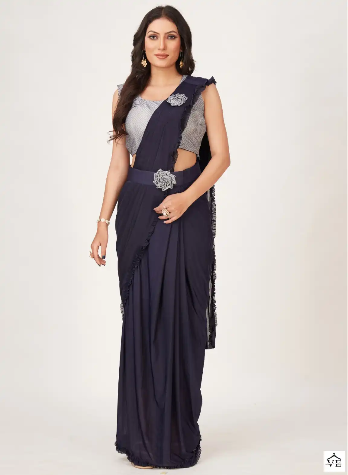 Amoha 101001 Imported Wholesale Readymade Saree Catalog — Wholesale Sarees, MPA wholesale from Surat — view 1