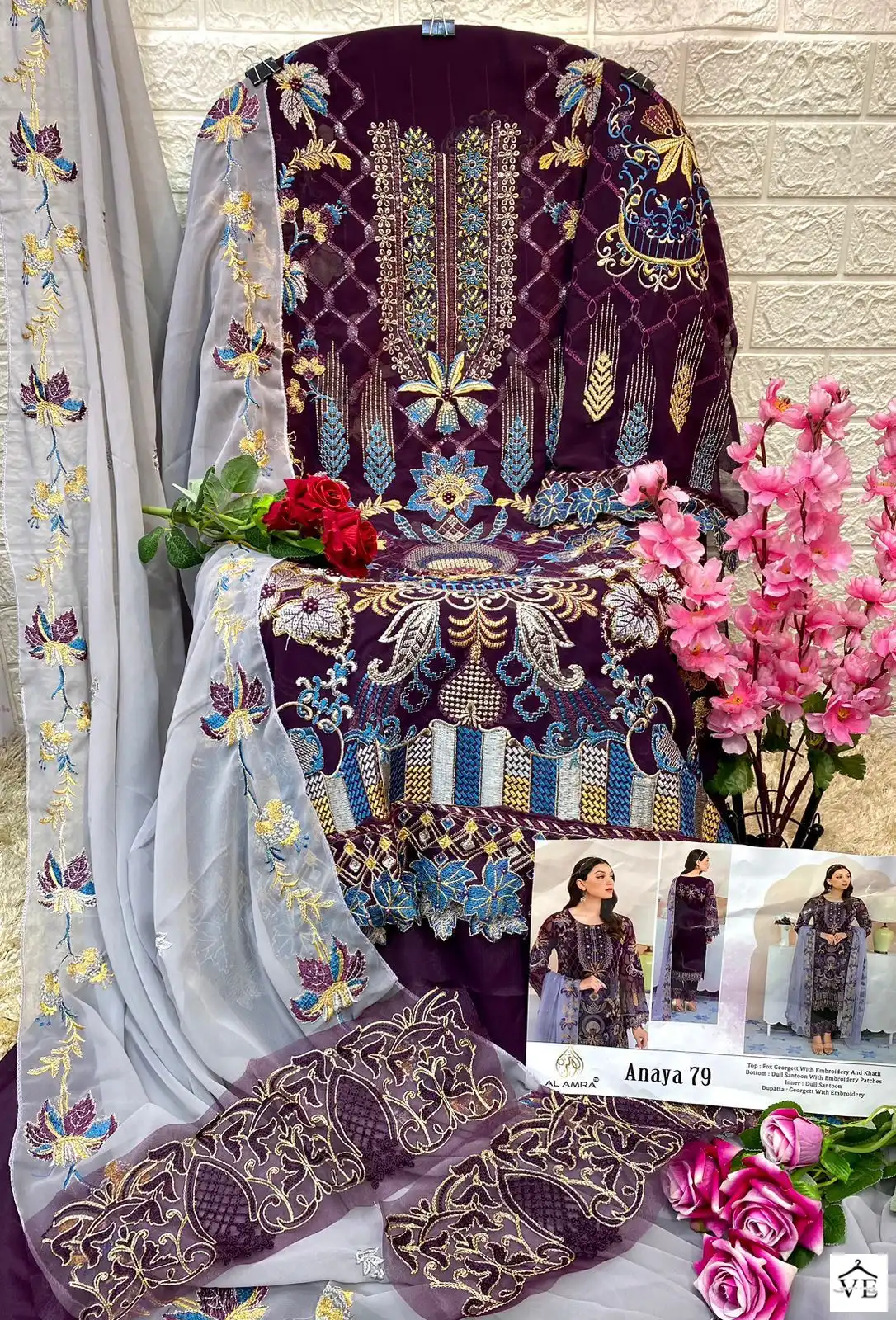 Al Amra Anaya ZF 79 Georgette Wholesale Pakistani Suit — Wholesale Salwar Suits, MPA wholesale from Surat - Gallery Image 2