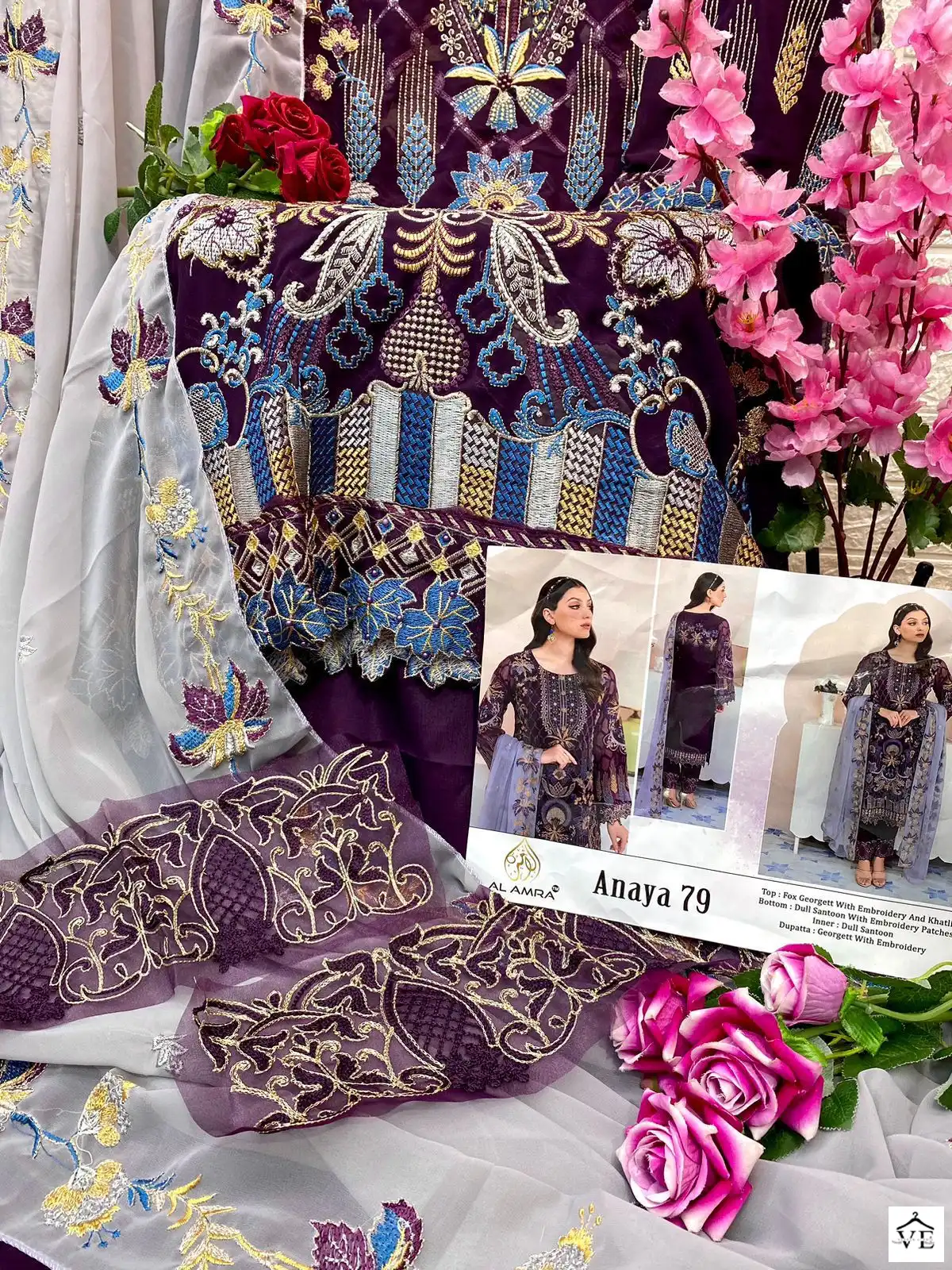 Al Amra Anaya ZF 79 Georgette Wholesale Pakistani Suit — Wholesale Salwar Suits, MPA wholesale from Surat — view 5