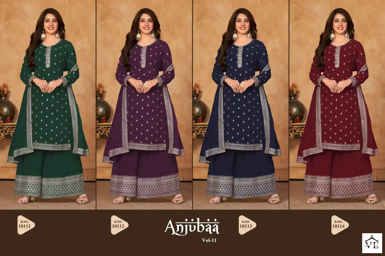 Anjubaa Vol 11 Faux Georgette Wholesale Designer Suit Catalog — Wholesale Salwar Suits, MPA wholesale from Surat — view 5