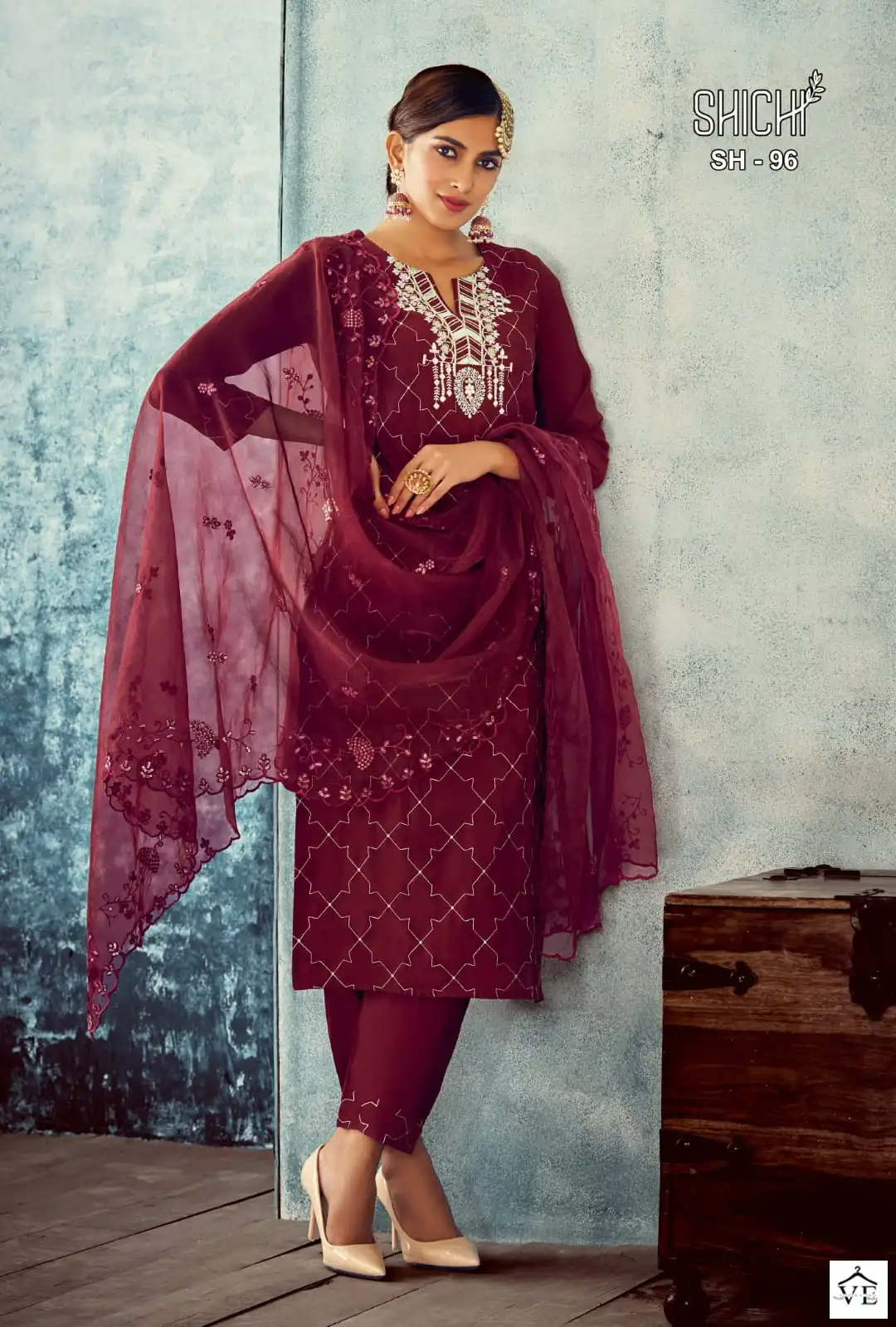 Shichi Baani Viscose Silk Wholesale Readymade Salwar Suit Catalog — Wholesale Salwar Suits, MPA wholesale from Surat - Gallery Image 4