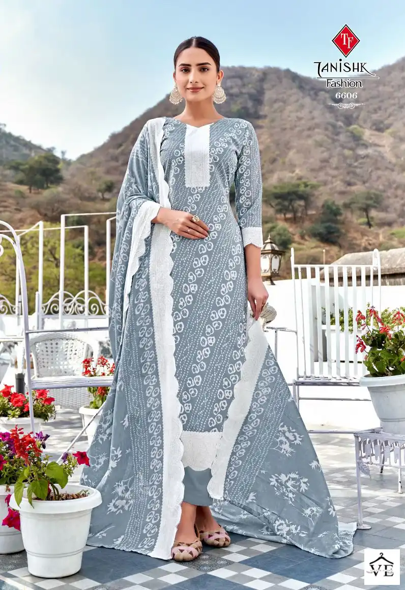 Tanishk Bandhej Pure Cotton Wholesale Salwar Suit Catalog — Wholesale Salwar Suits, MPA wholesale from Surat - Gallery Image 4