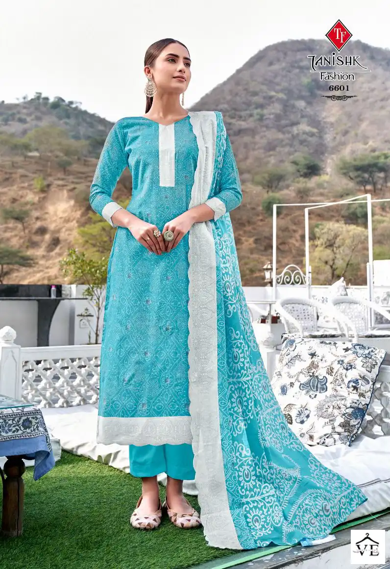 Tanishk Bandhej Pure Cotton Wholesale Salwar Suit Catalog — Wholesale Salwar Suits, MPA wholesale from Surat - Gallery Image 5
