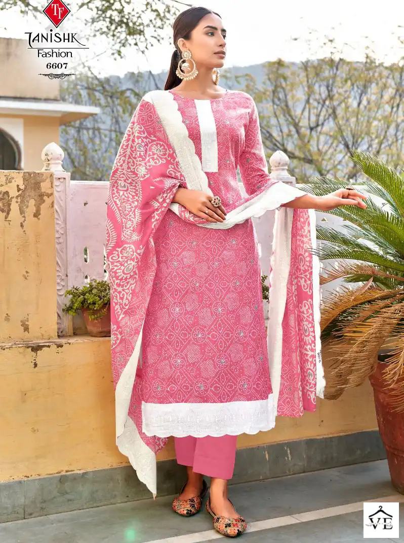 Tanishk Bandhej Pure Cotton Wholesale Salwar Suit Catalog — Wholesale Salwar Suits, MPA wholesale from Surat — view 1