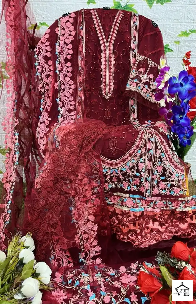 Hoor Tex Beautiful Colour Gold Vol-1 Heavy Net Wholesale Pakistani Suit — Wholesale Salwar Suits, MPA wholesale from Surat - Gallery Image 2
