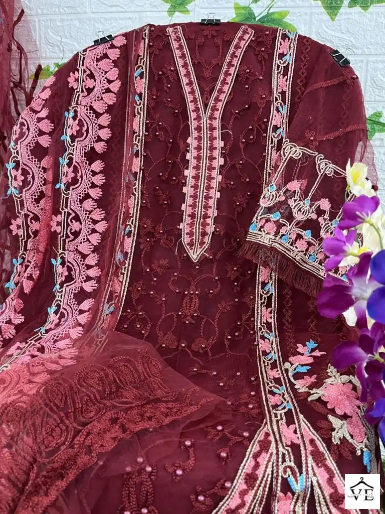 Hoor Tex Beautiful Colour Gold Vol-1 Heavy Net Wholesale Pakistani Suit — Wholesale Salwar Suits, MPA wholesale from Surat - Gallery Image 3