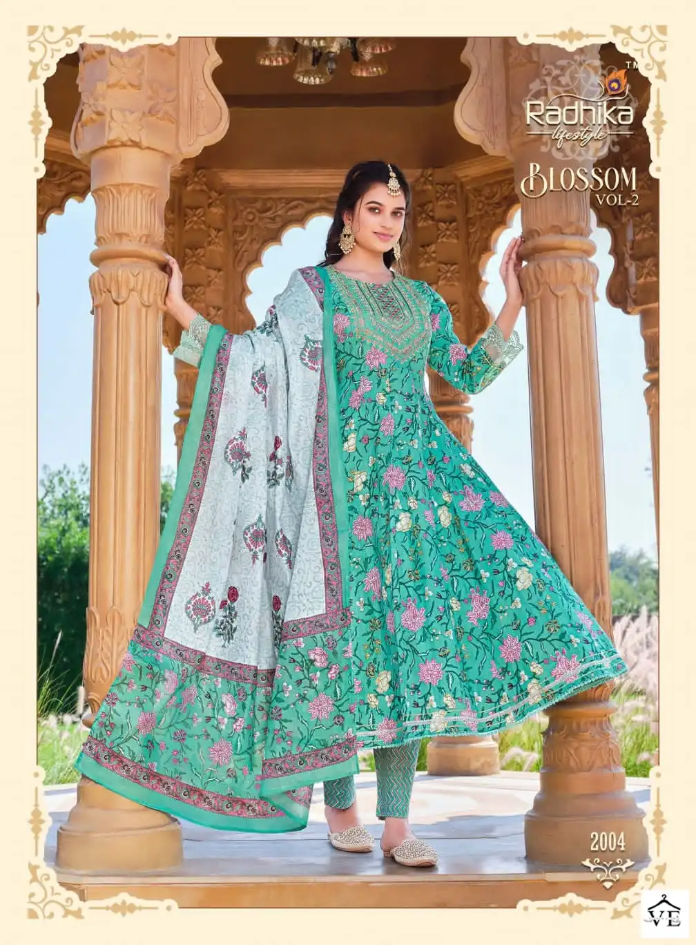 Radhika Blossom Vol 2 Cotton Wholesale Top Bottom Dupatta Catalog — Wholesale Salwar Suits, MPA wholesale from Surat — view 3