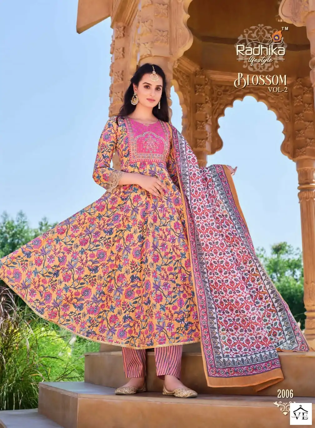 Radhika Blossom Vol 2 Cotton Wholesale Top Bottom Dupatta Catalog — Wholesale Salwar Suits, MPA wholesale from Surat — view 2