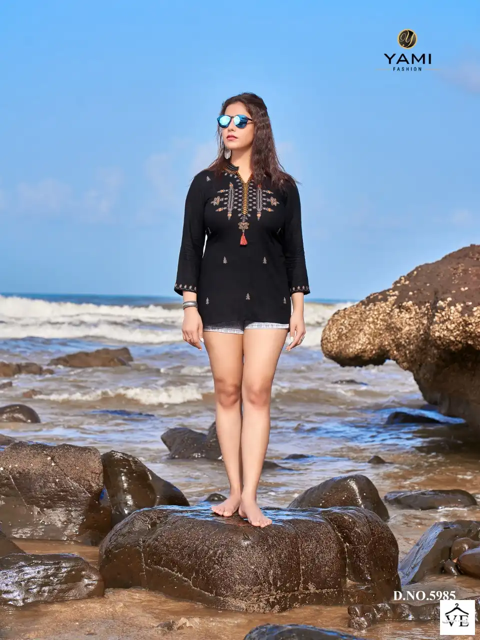 Yami Bold-6 Rayon Slub Wholesale Short Kurtis Catalog — Wholesale Kurtis, MPA wholesale from Surat - Gallery Image 2