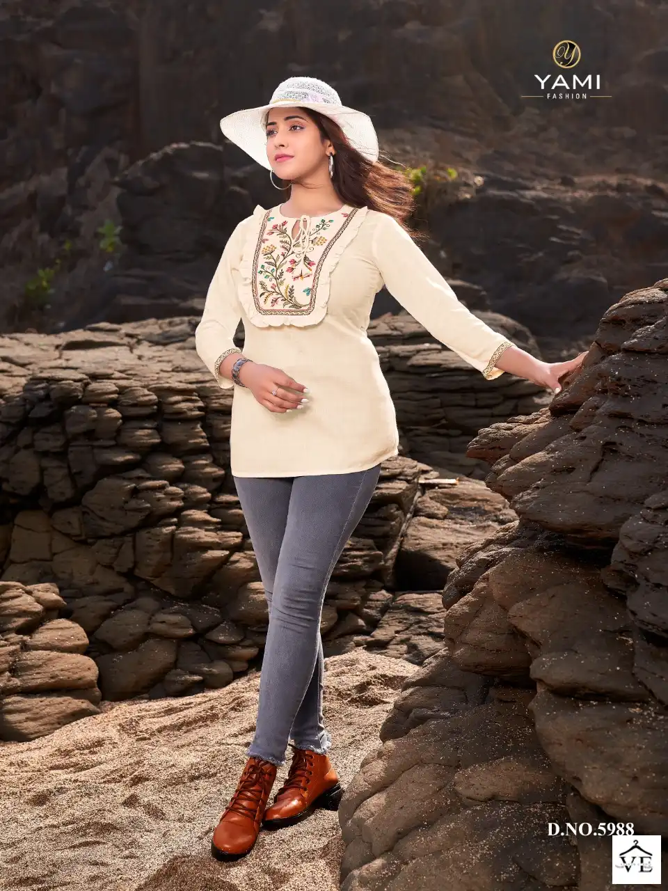 Yami Bold-6 Rayon Slub Wholesale Short Kurtis Catalog — Wholesale Kurtis, MPA wholesale from Surat - Gallery Image 6