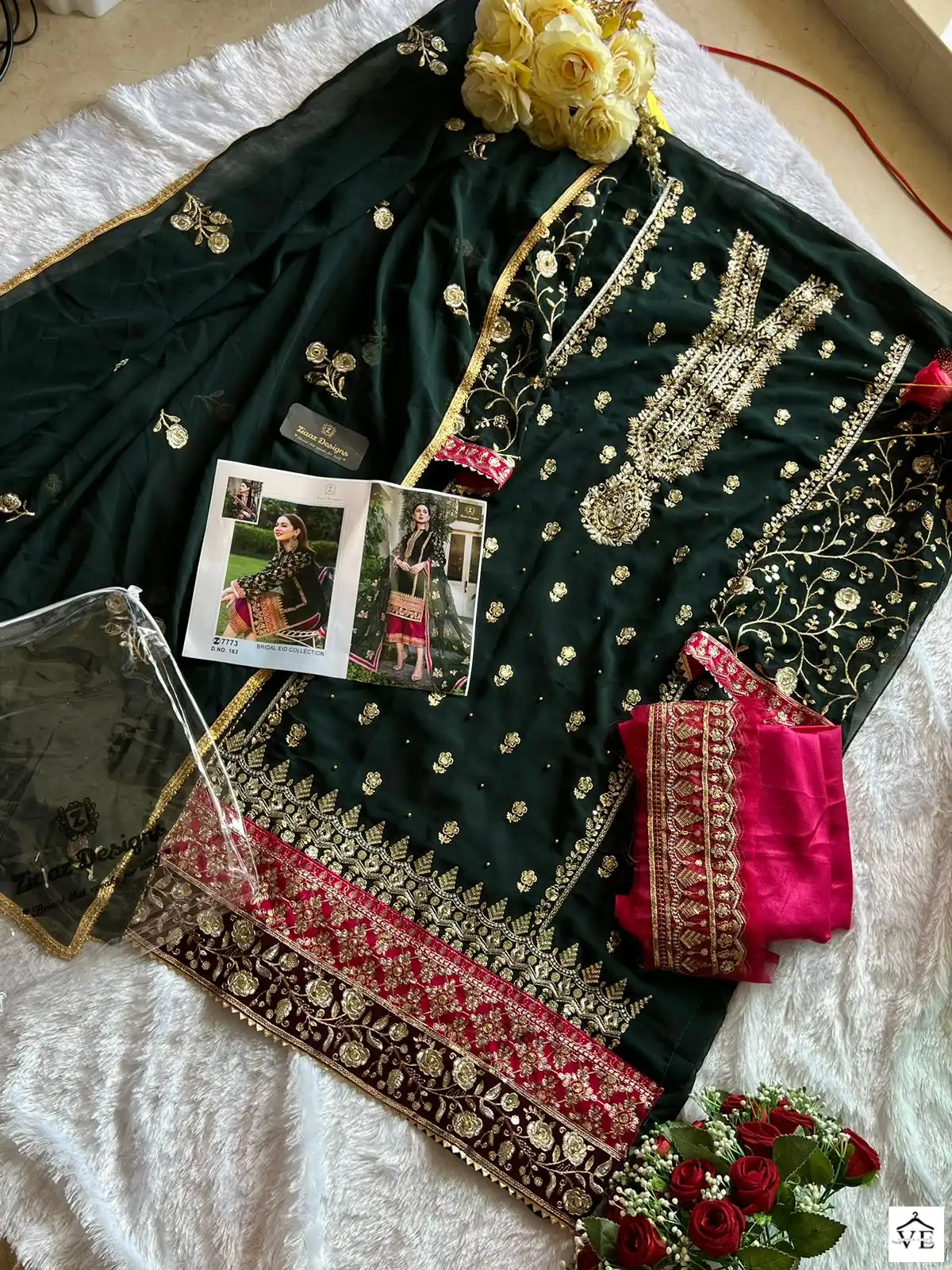 Ziaaz Bridal Georgette Wholesale Pakistani Suit — Wholesale Salwar Suits, MPA wholesale from Surat — view 4