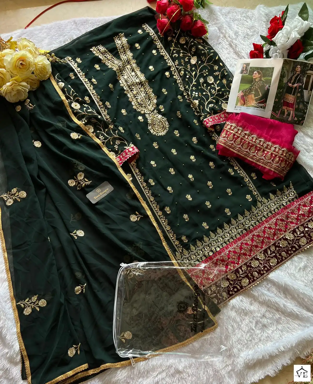 Ziaaz Bridal Georgette Wholesale Pakistani Suit — Wholesale Salwar Suits, MPA wholesale from Surat — view 2