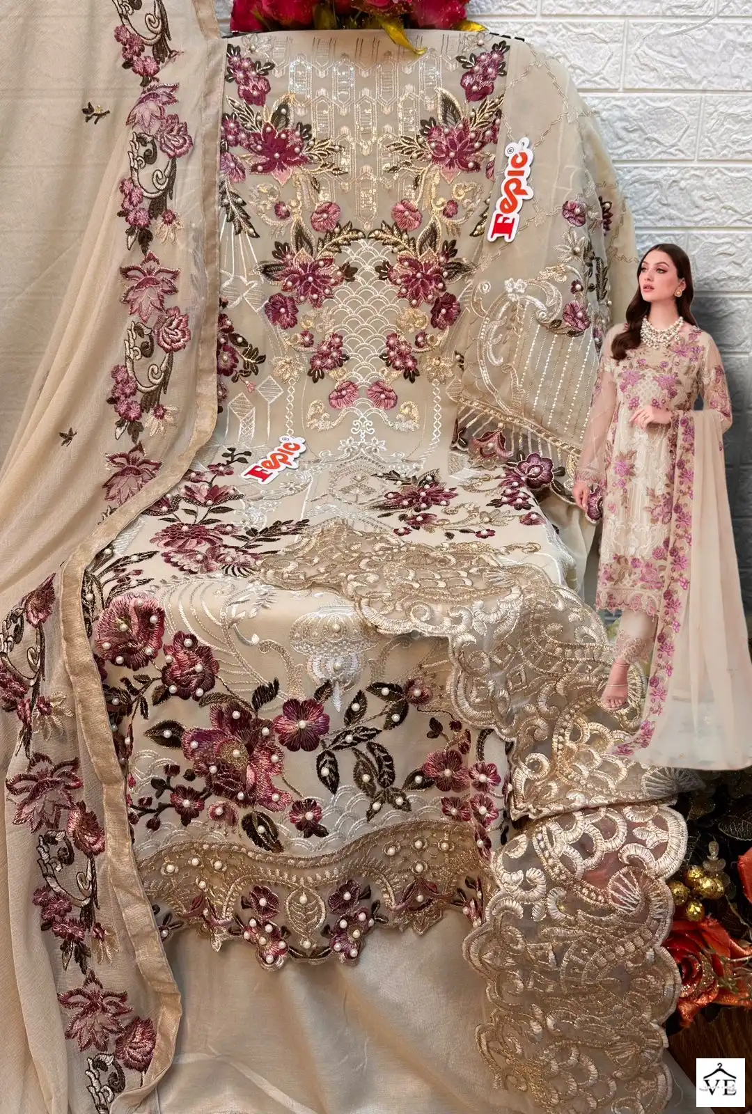 Fepic C-1296 Georgette Wholesale Pakistani Suit Catalog — Wholesale Salwar Suits, MPA wholesale from Surat - Gallery Image 5