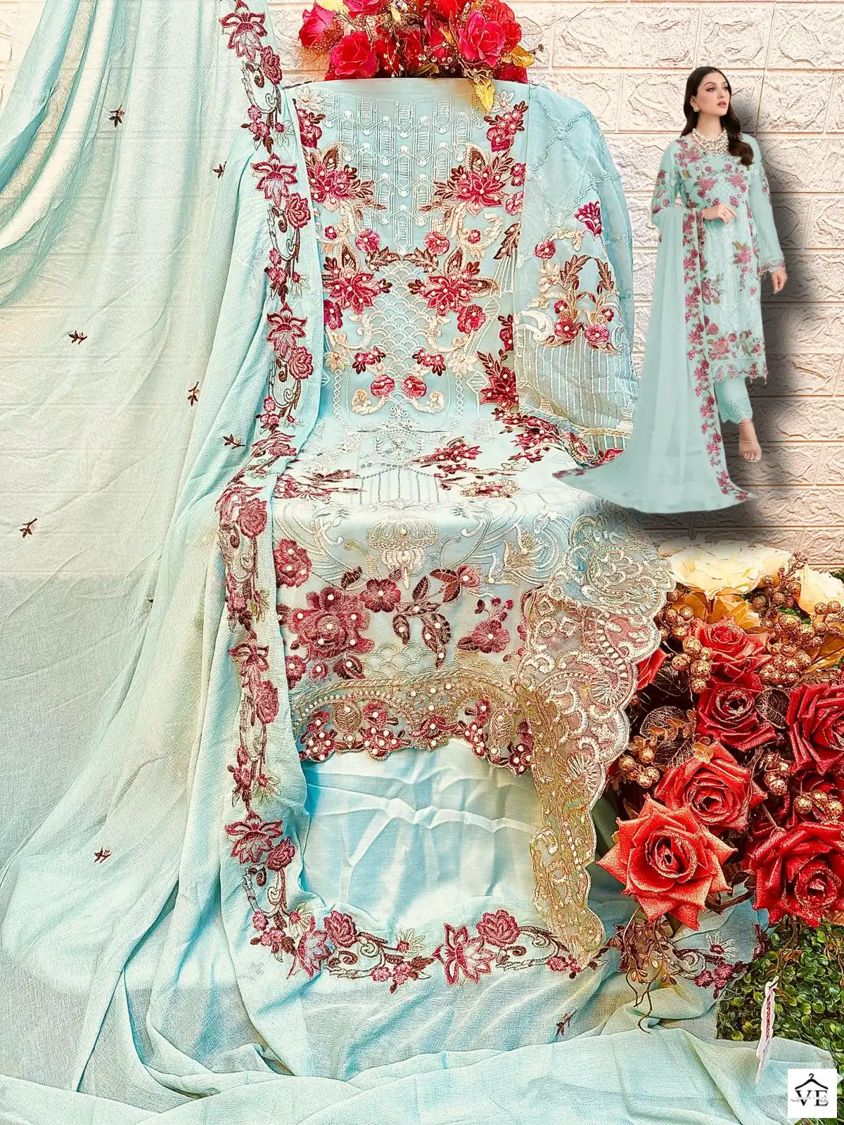 Fepic C-1296 Georgette Wholesale Pakistani Suit Catalog — Wholesale Salwar Suits, MPA wholesale from Surat - Gallery Image 7
