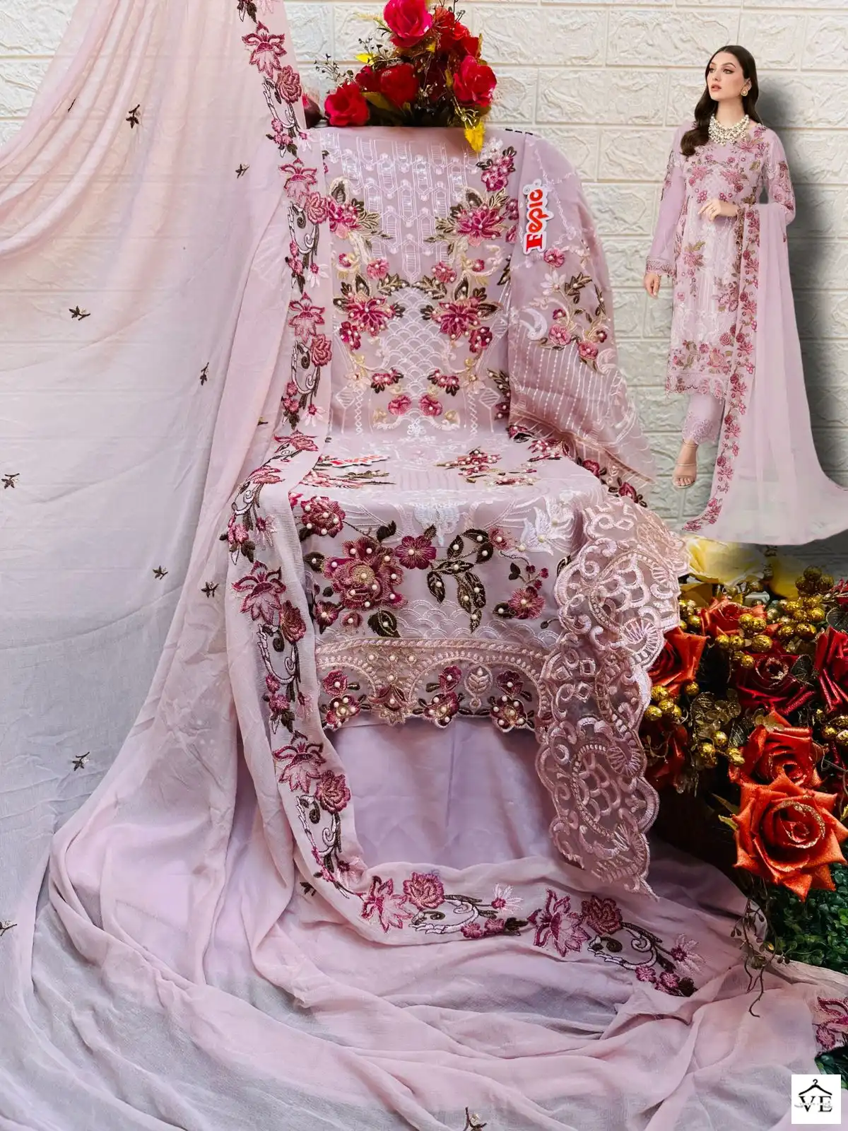 Fepic C-1296 Georgette Wholesale Pakistani Suit Catalog — Wholesale Salwar Suits, MPA wholesale from Surat - Gallery Image 8