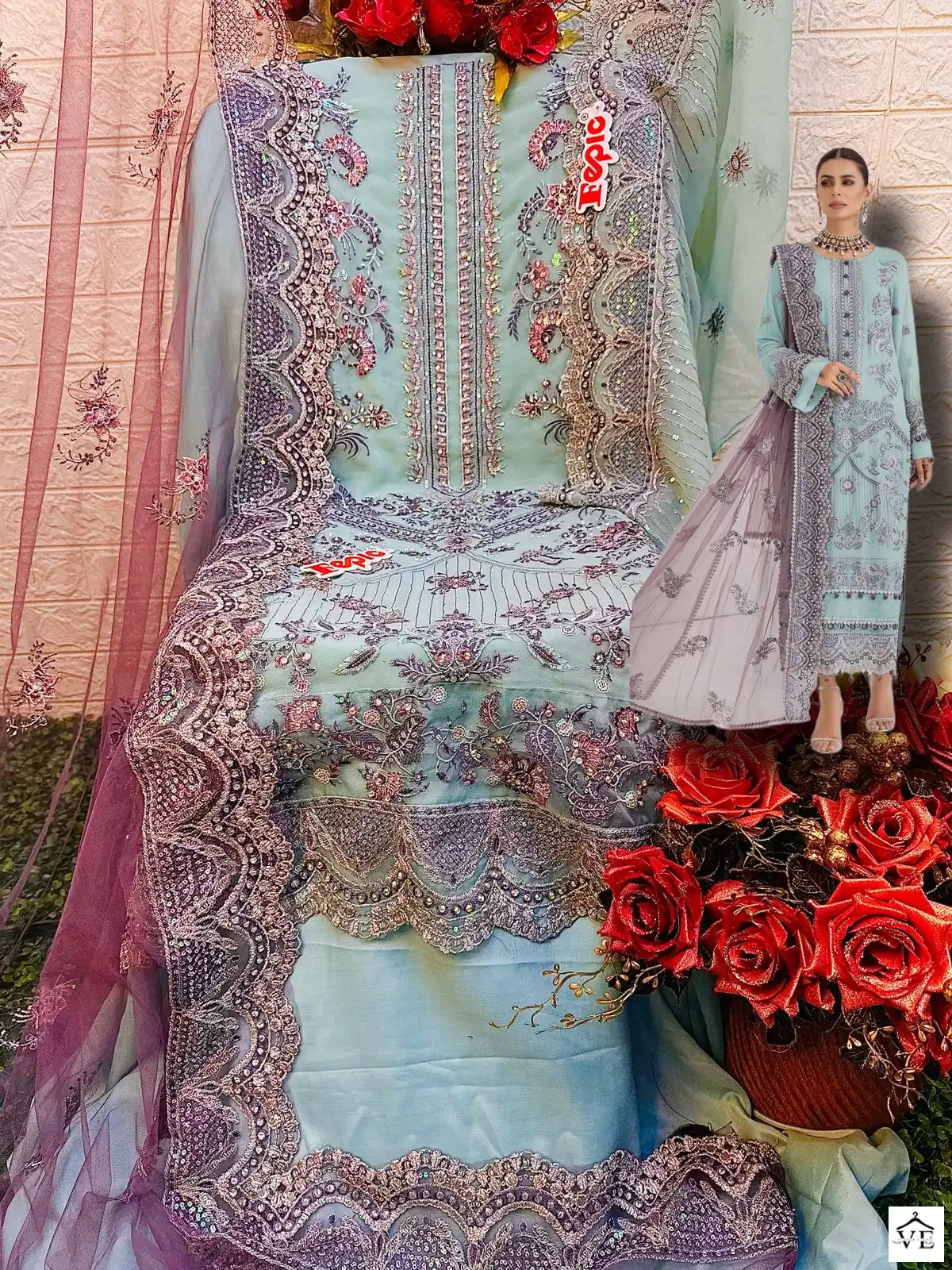 Fepic C-1306 Georgette Wholesale Pakistani Suit Catalog — Wholesale Salwar Suits, MPA wholesale from Surat - Gallery Image 6
