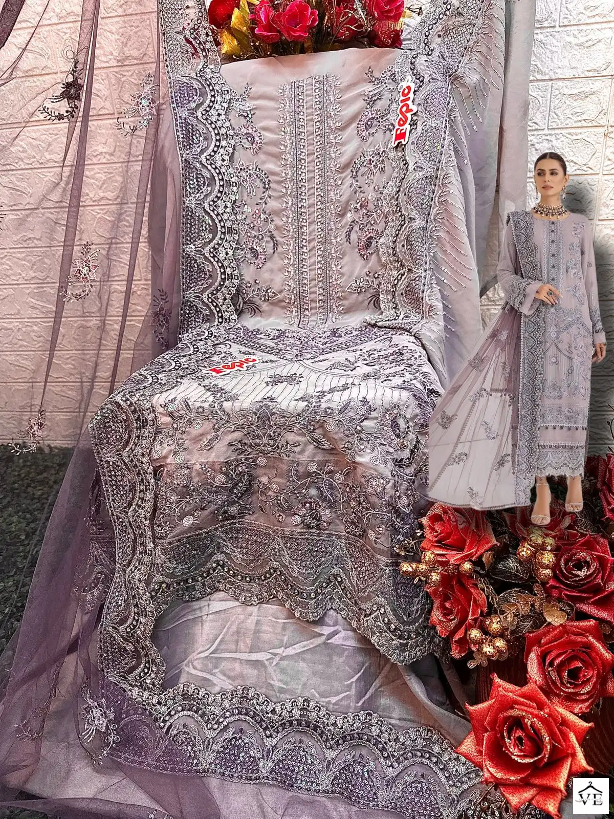 Fepic C-1306 Georgette Wholesale Pakistani Suit Catalog — Wholesale Salwar Suits, MPA wholesale from Surat - Gallery Image 4