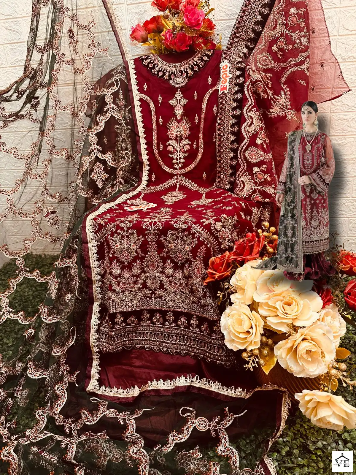 Fepic C-1549 Organza Wholesale Pakistani Suit — Wholesale Salwar Suits, MPA wholesale from Surat — view 2