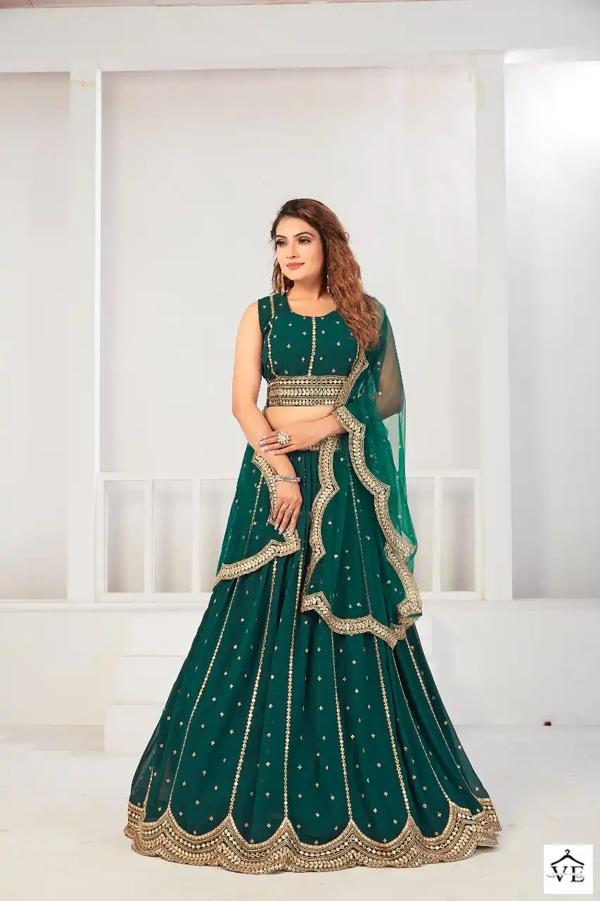 Amoha C-1964 Viscose Georgette Wholesale Lehenga Catalog — Wholesale Lehenga, MPA wholesale from Surat - Gallery Image 5
