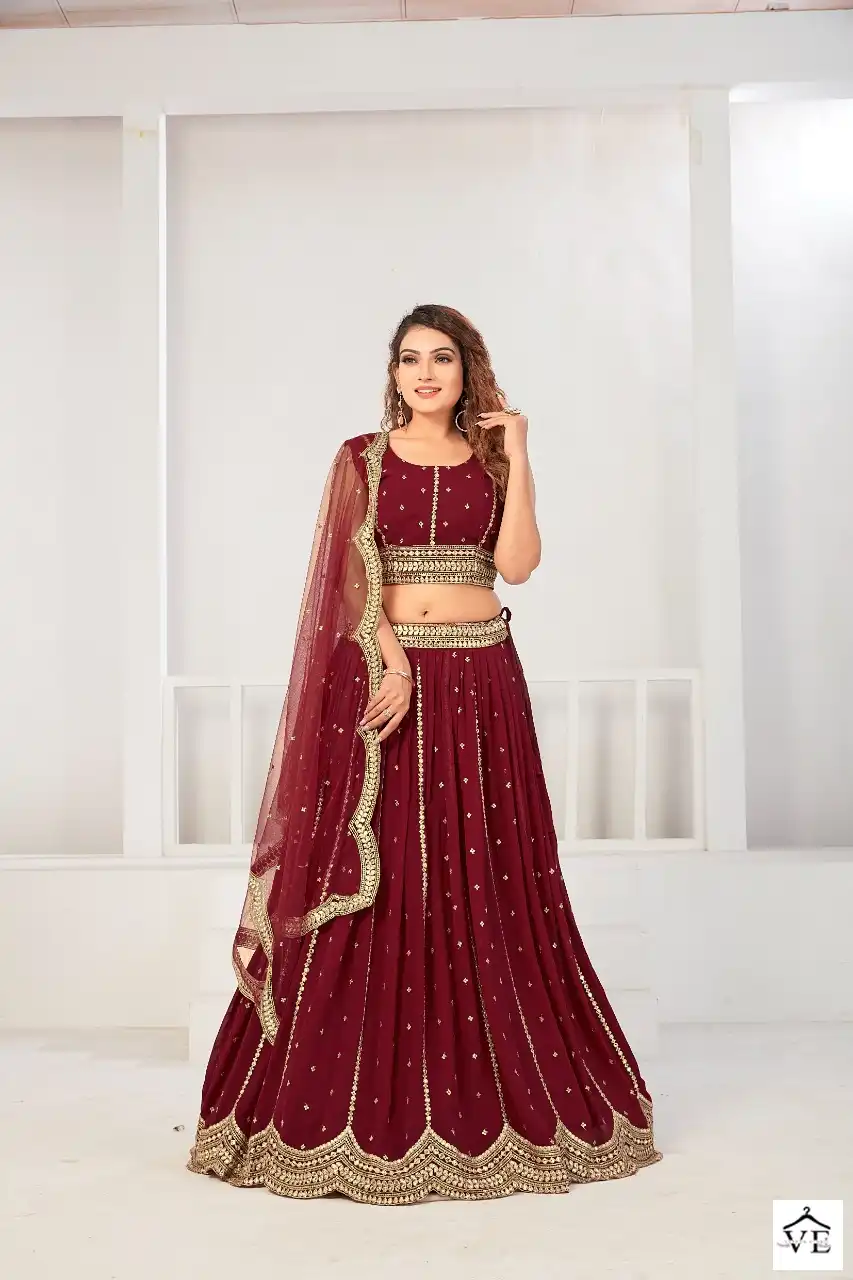 Amoha C-1964 Viscose Georgette Wholesale Lehenga Catalog — Wholesale Lehenga, MPA wholesale from Surat — view 7