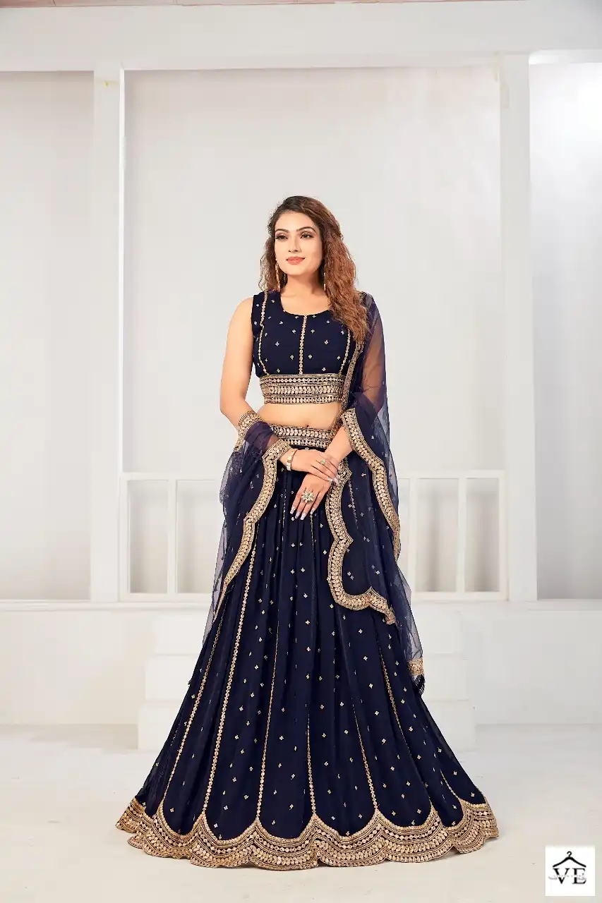 Amoha C-1964 Viscose Georgette Wholesale Lehenga Catalog — Wholesale Lehenga, MPA wholesale from Surat - Gallery Image 2